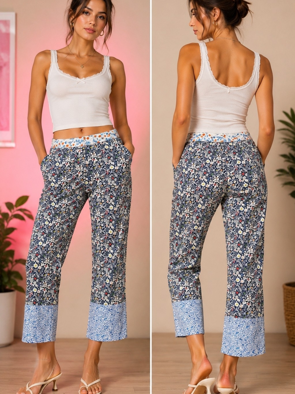 J.Crew Liberty Art Fabrics Floral Crop Pants Size 10 Cottagecore